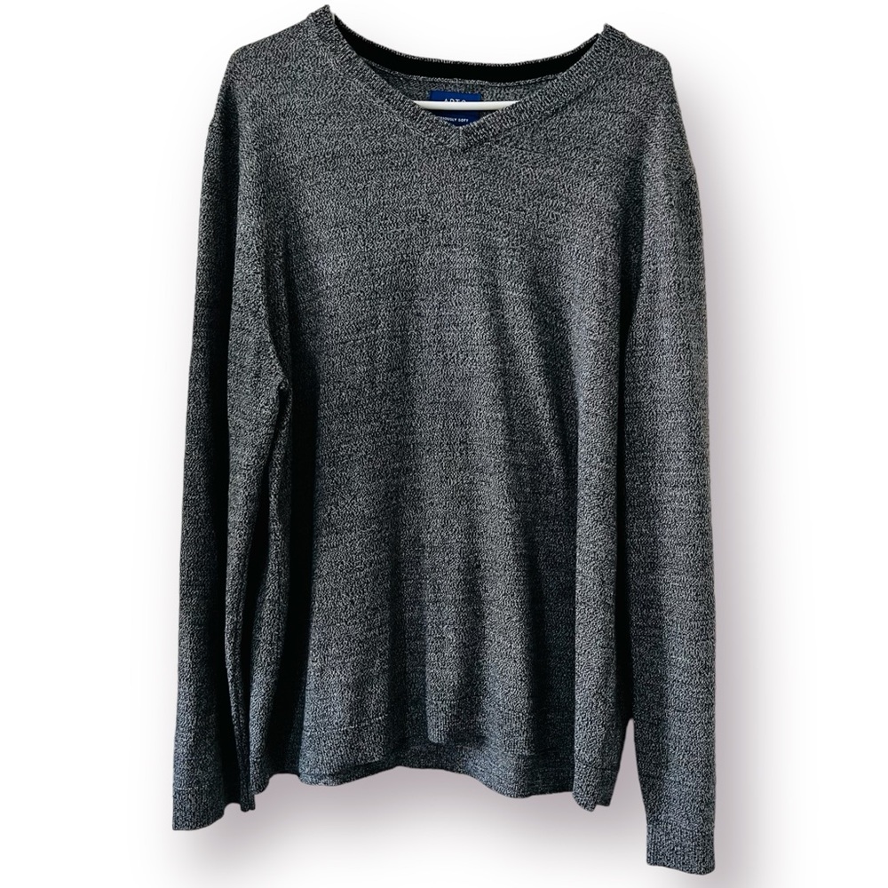 Apt. 9 Marino Wool Blend XXL Dark Grey Sweater V-neck Seriously Soft